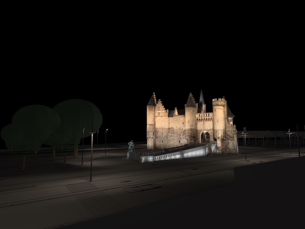 Het Steen, een nieuwe toeristische poort voor Antwerpen, in tunable white verlichting
